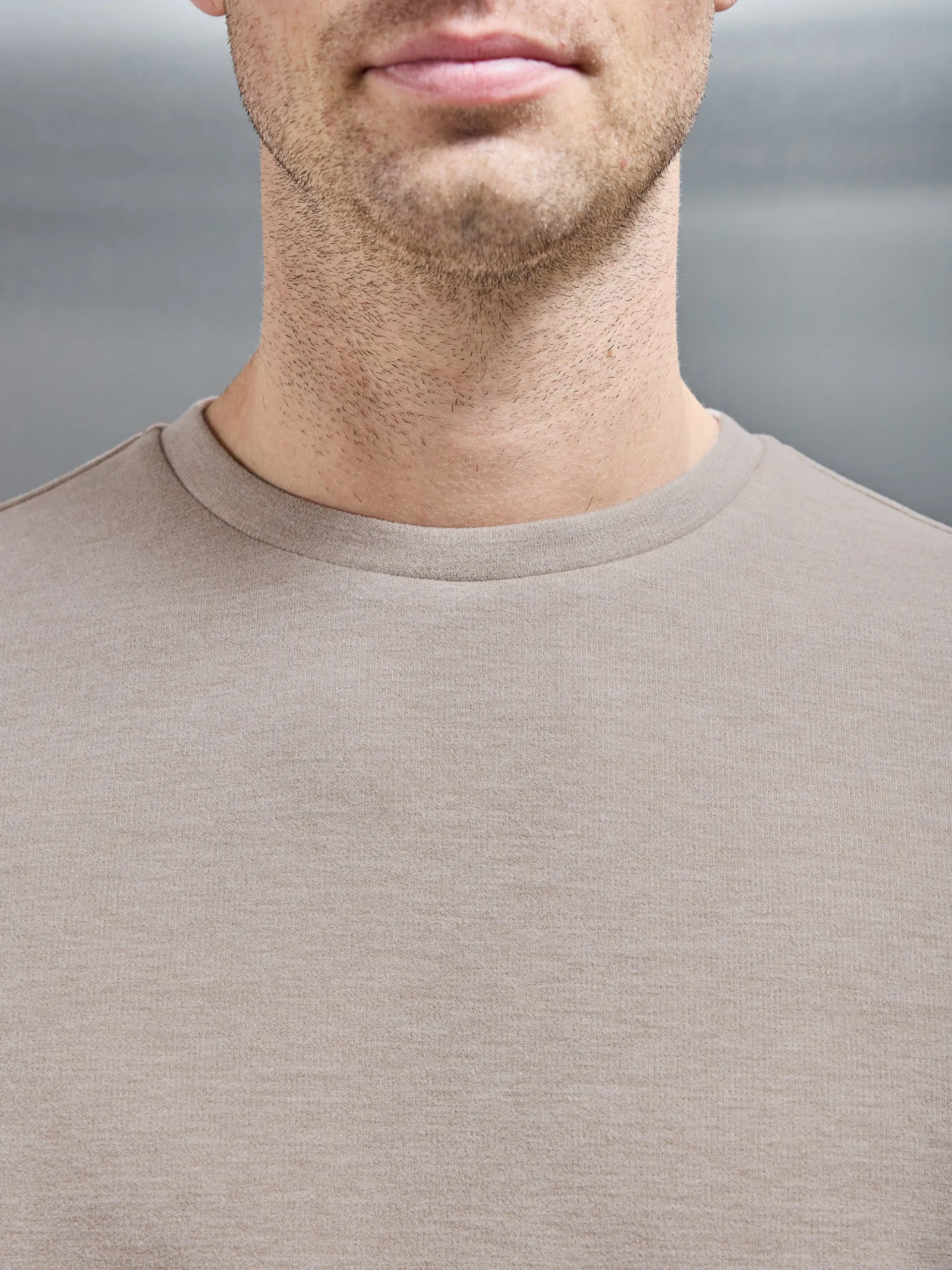 Relaxed Fit Knitted T-Shirt - Stone