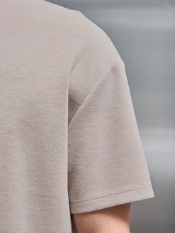 Relaxed Fit Knitted T-Shirt - Stone