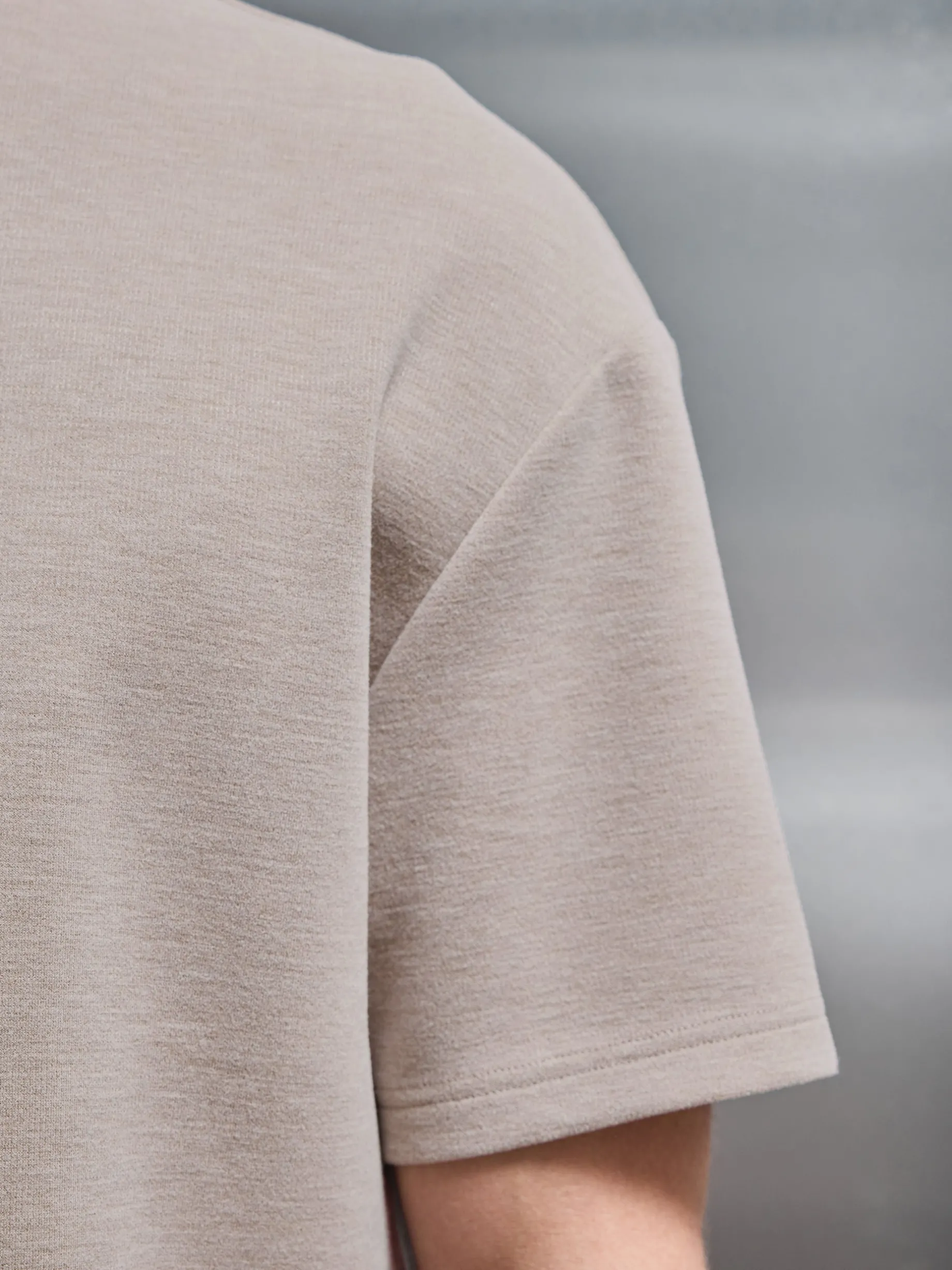 Relaxed Fit Knitted T-Shirt - Stone