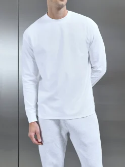 Relaxed Fit Long Sleeve T-Shirt - White