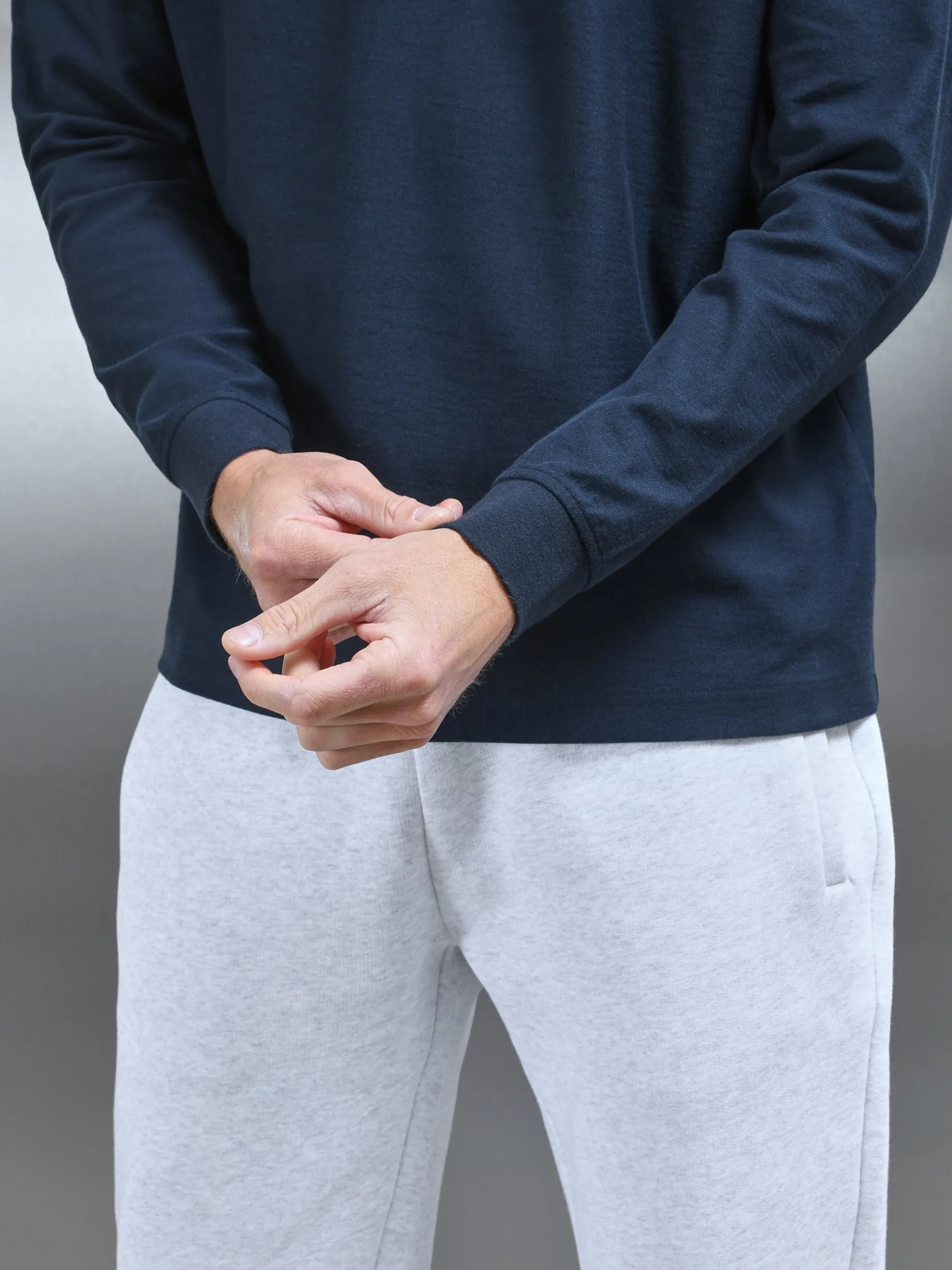 Relaxed Fit Long Sleeve T-Shirt - Navy