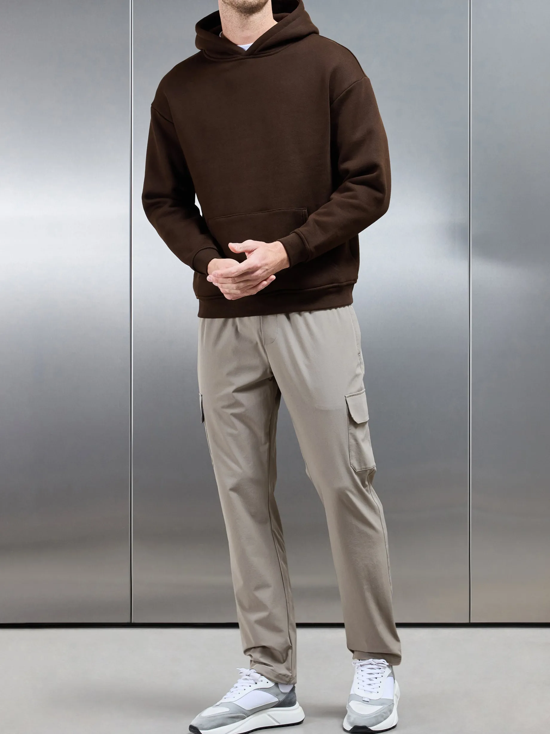 Relaxed Fit Nylon Cargo Pant - Taupe