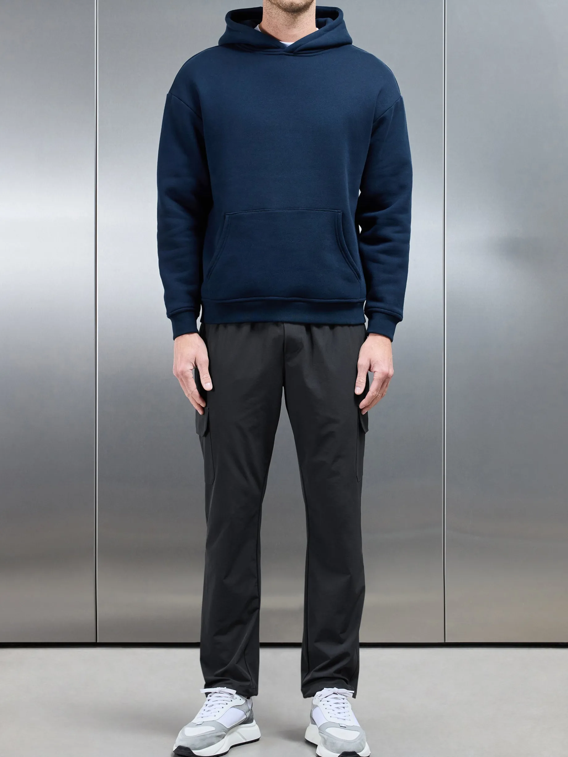 Relaxed Fit Nylon Cargo Pant - Grey