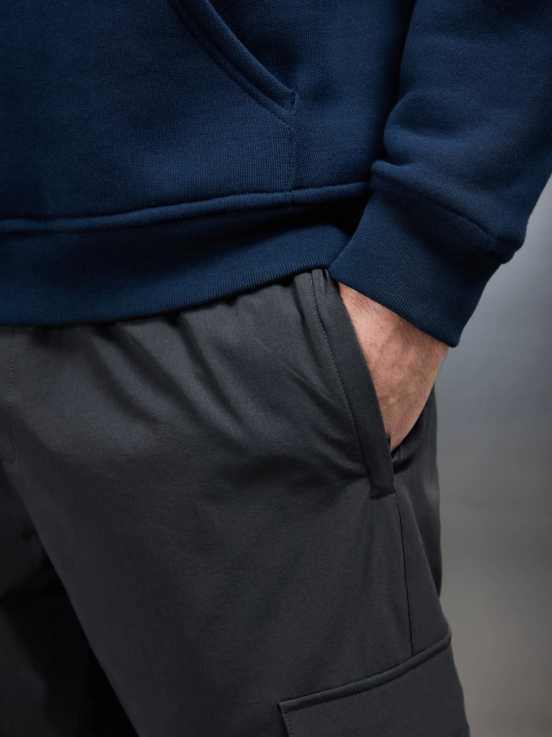 Relaxed Fit Nylon Cargo Pant - Grey