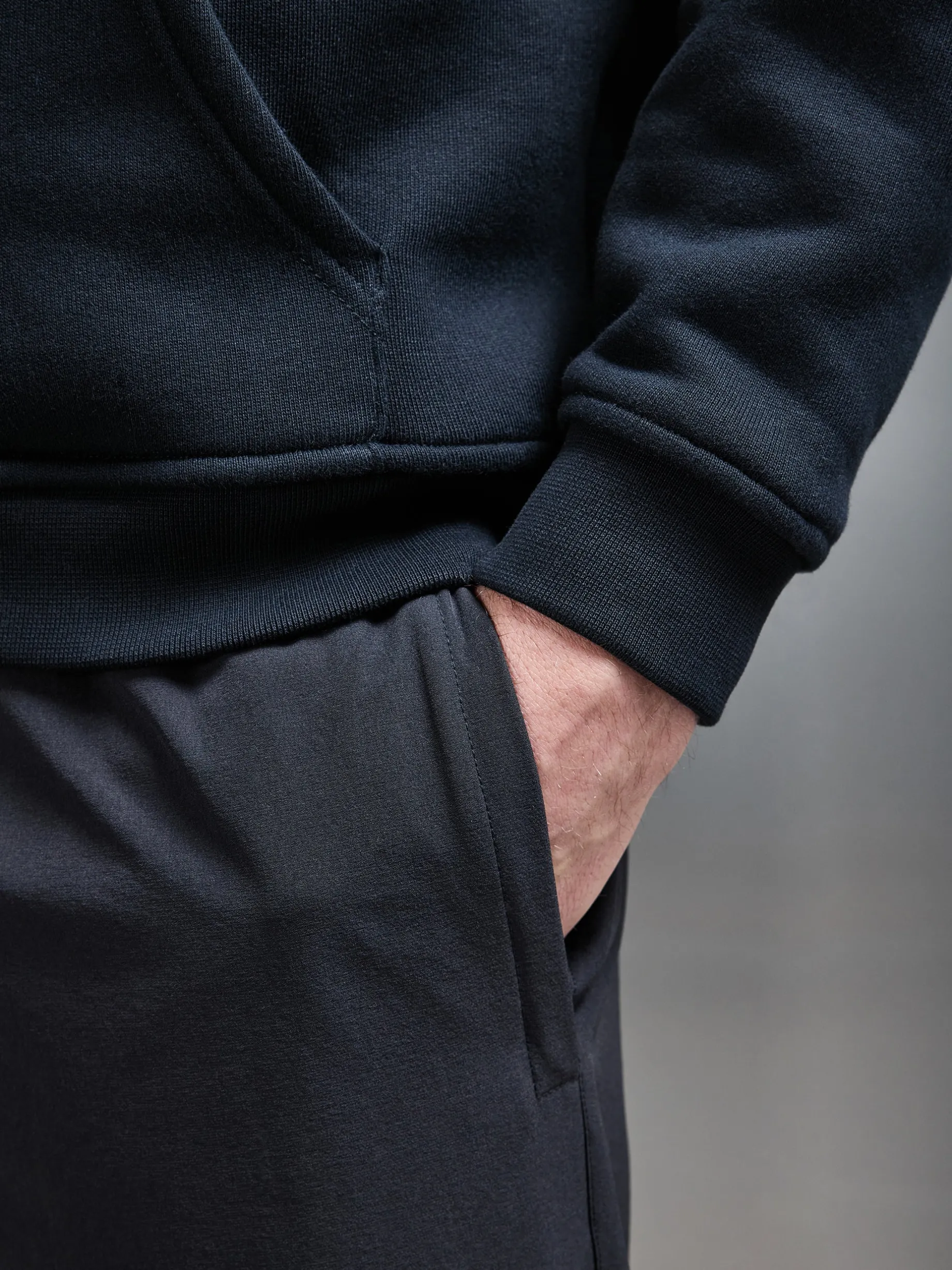 Relaxed Fit Nylon Trackpant - Black
