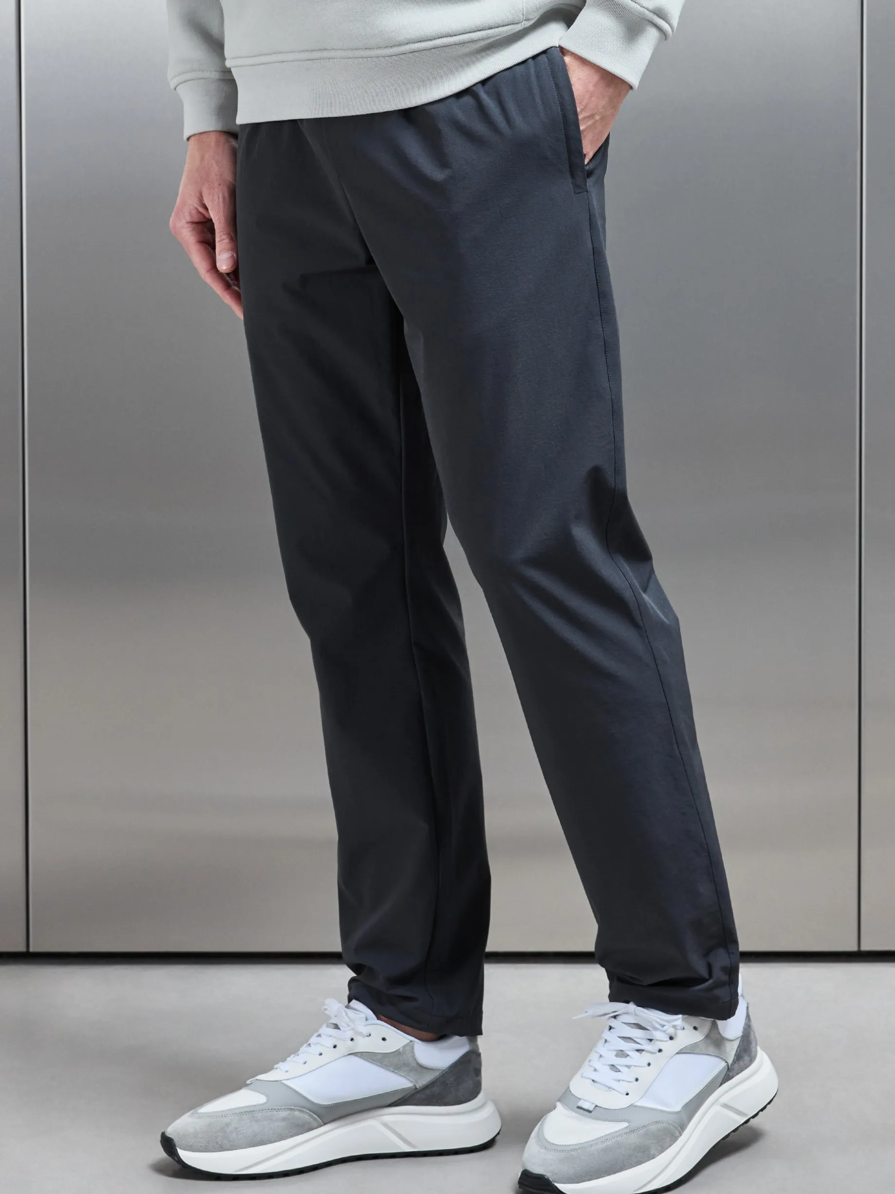 Relaxed Fit Nylon Trackpant - Grey