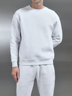 Relaxed Fit Sweatshirt - Marl Grey