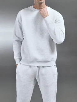 Relaxed Fit Sweatshirt - Marl Grey