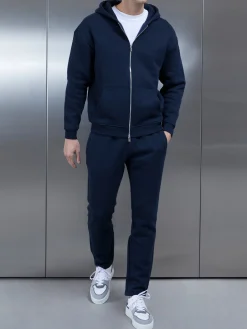 Relaxed Fit Tapered Leg Jogger - Navy