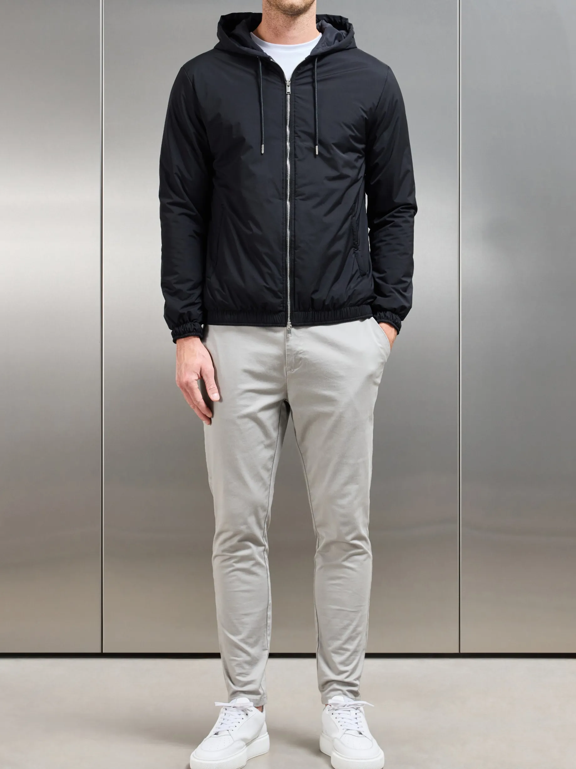 Shell Padded Windbreaker - Black