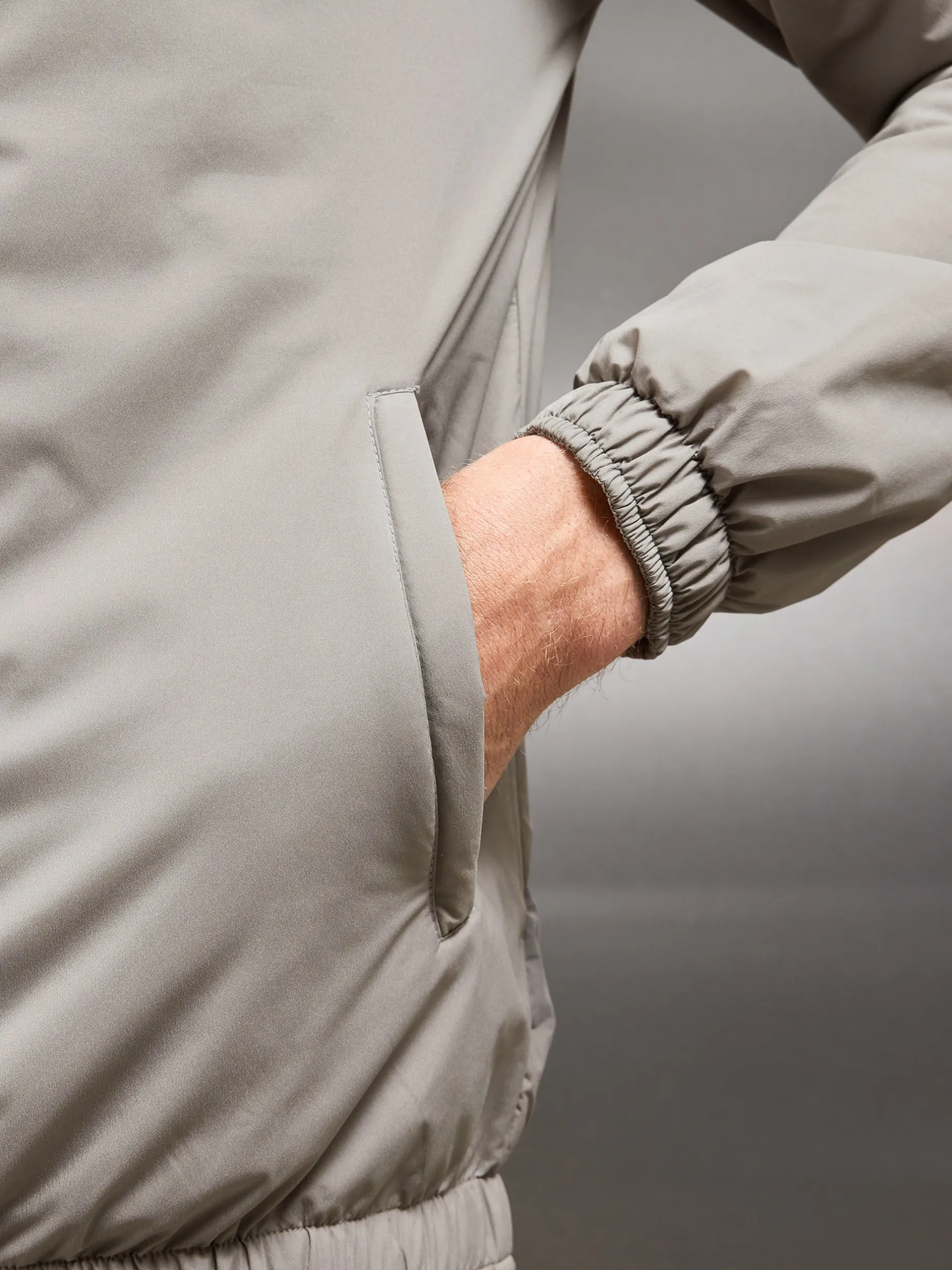 Shell Padded Windbreaker - Taupe