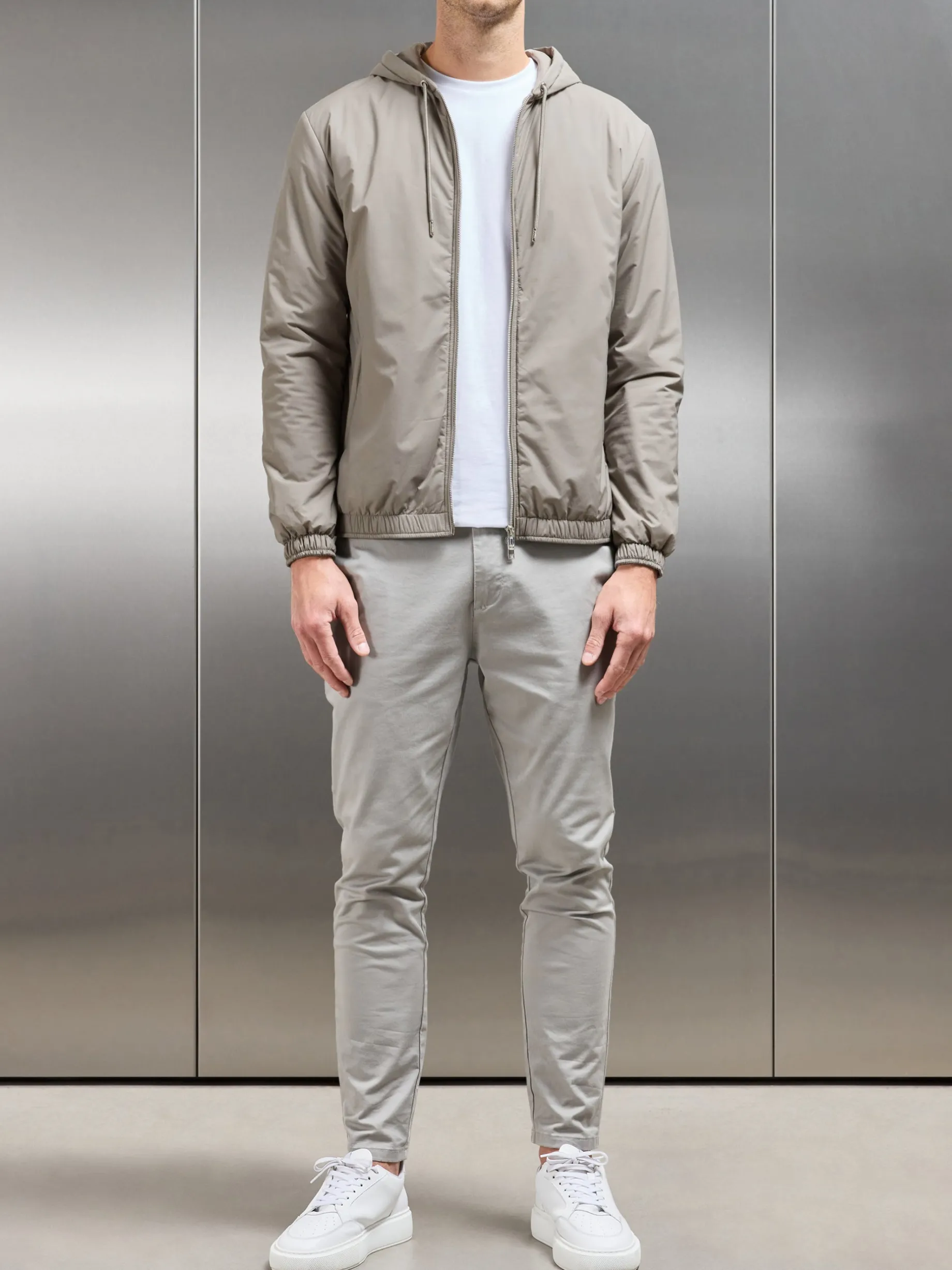 Shell Padded Windbreaker - Taupe