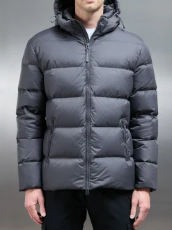Short Down Jacket - Grey