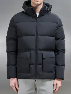 Short Down Parka - Black