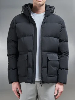 Short Down Parka - Black