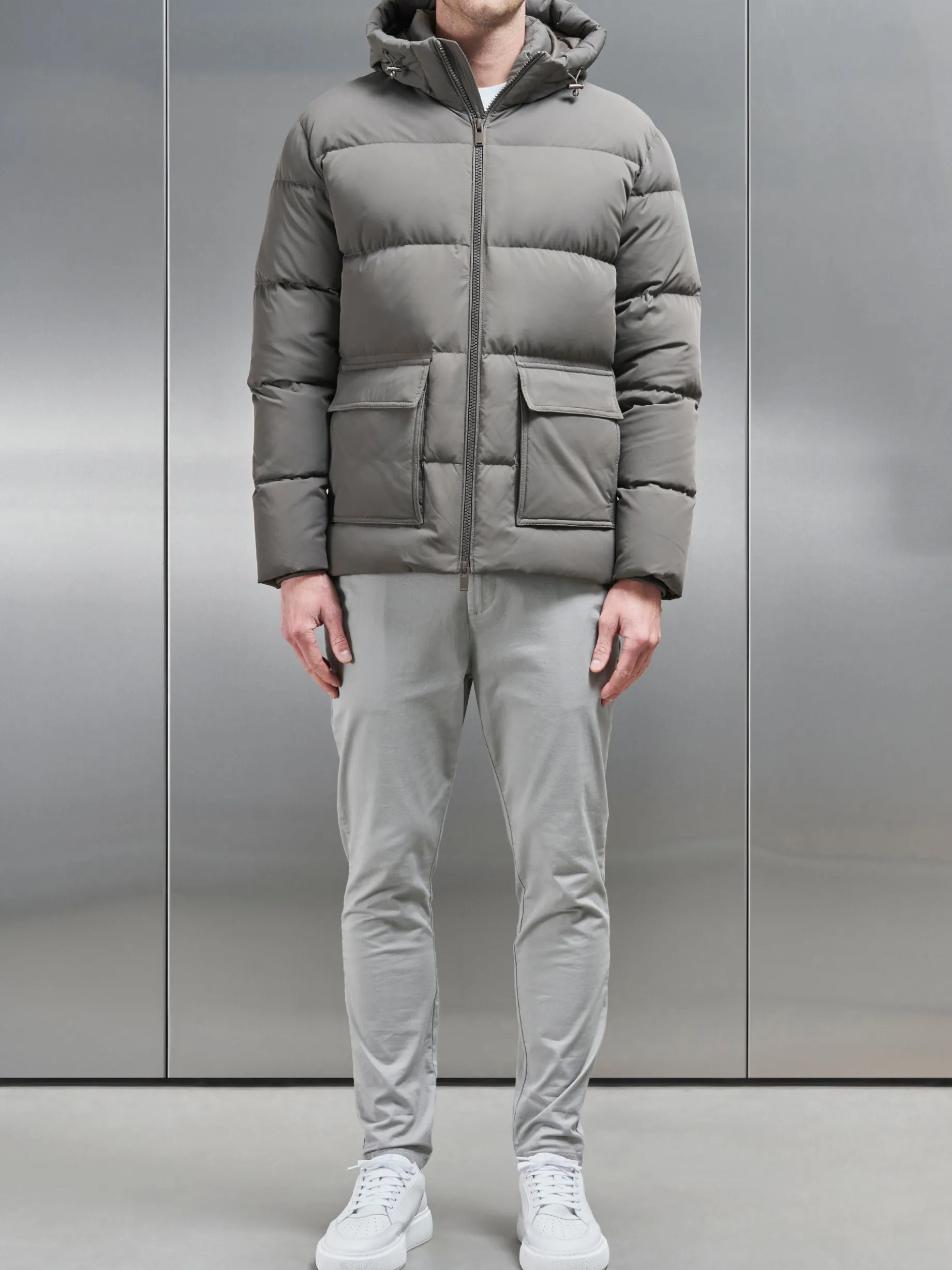 Short Down Parka - Olive