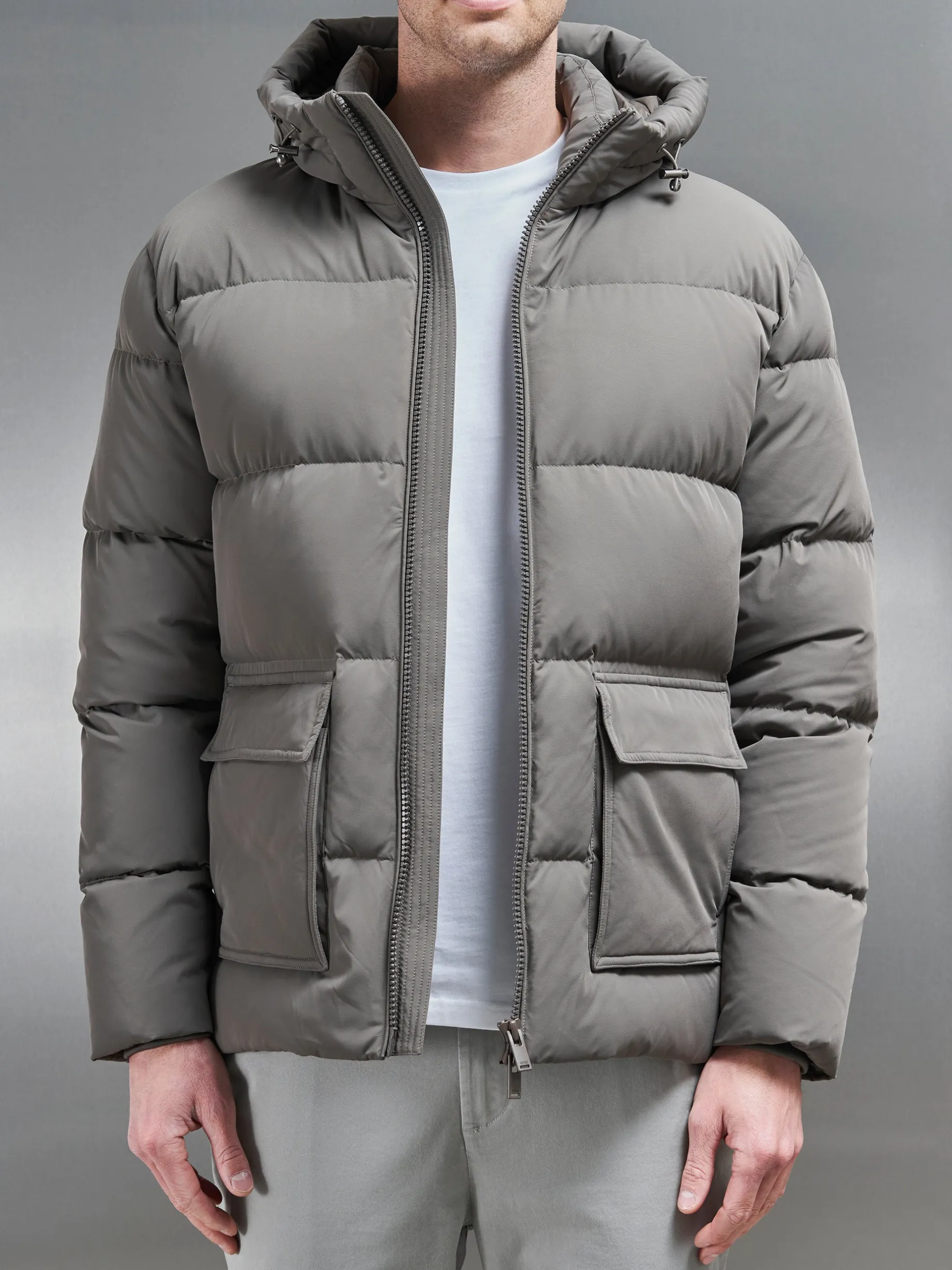Short Down Parka - Olive