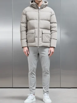 Short Down Parka - Taupe