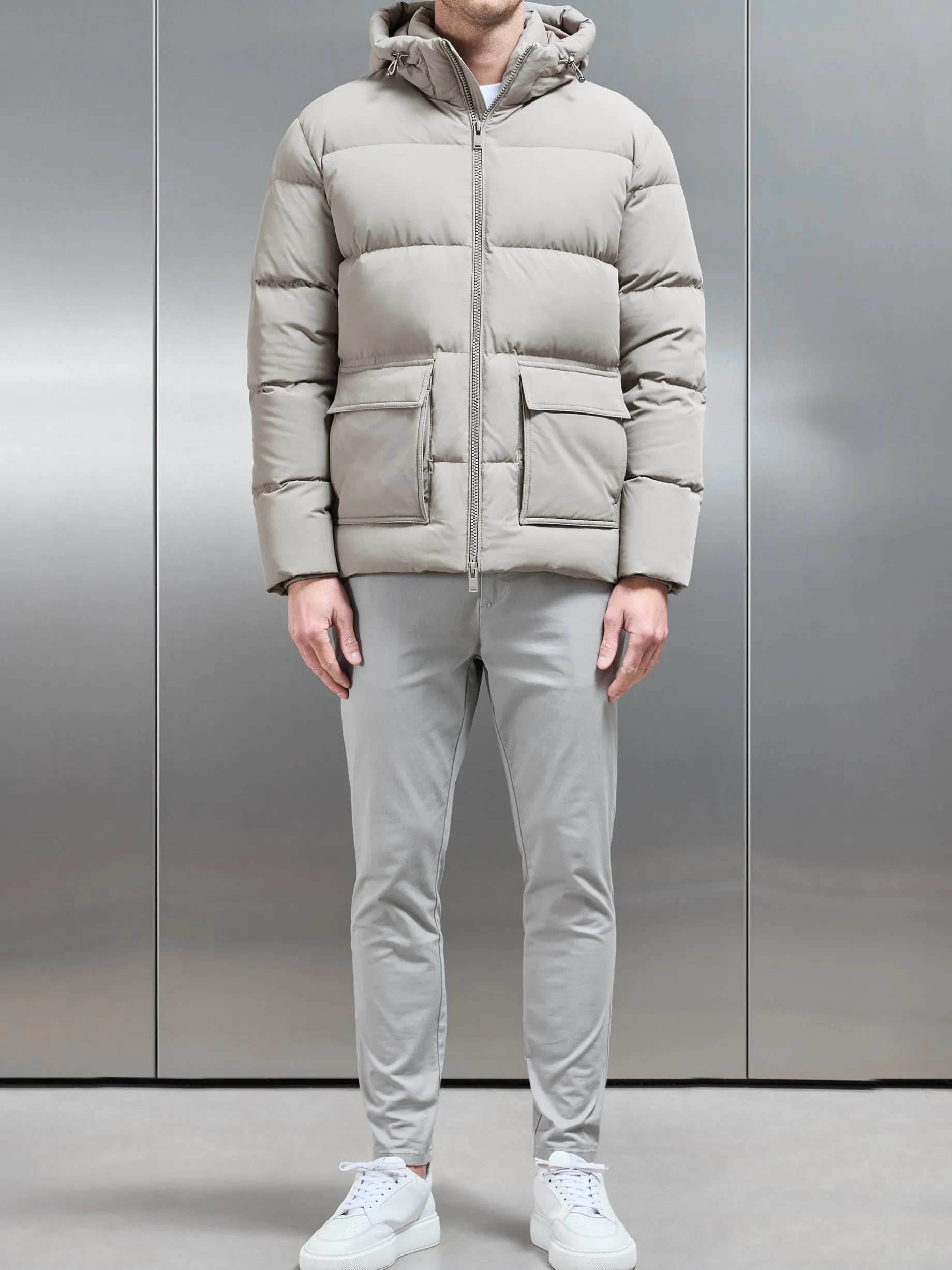 Short Down Parka - Taupe