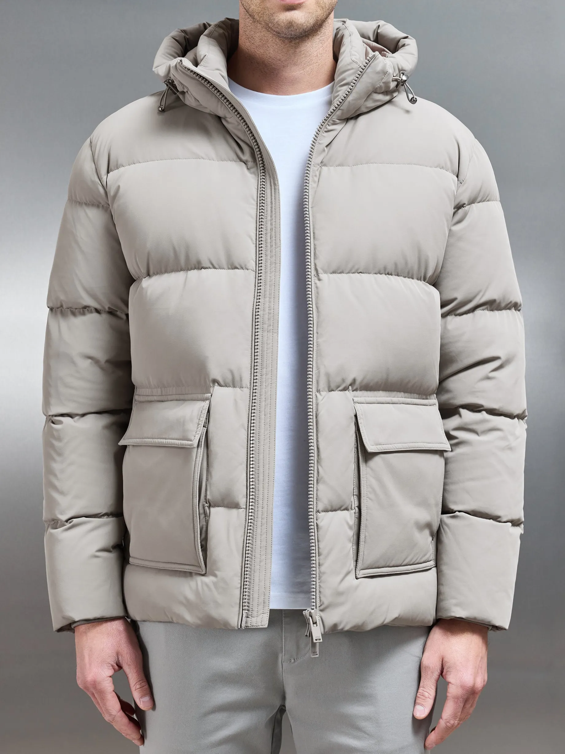 Short Down Parka - Taupe