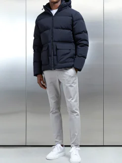 Short Down Pocket Parka - Black