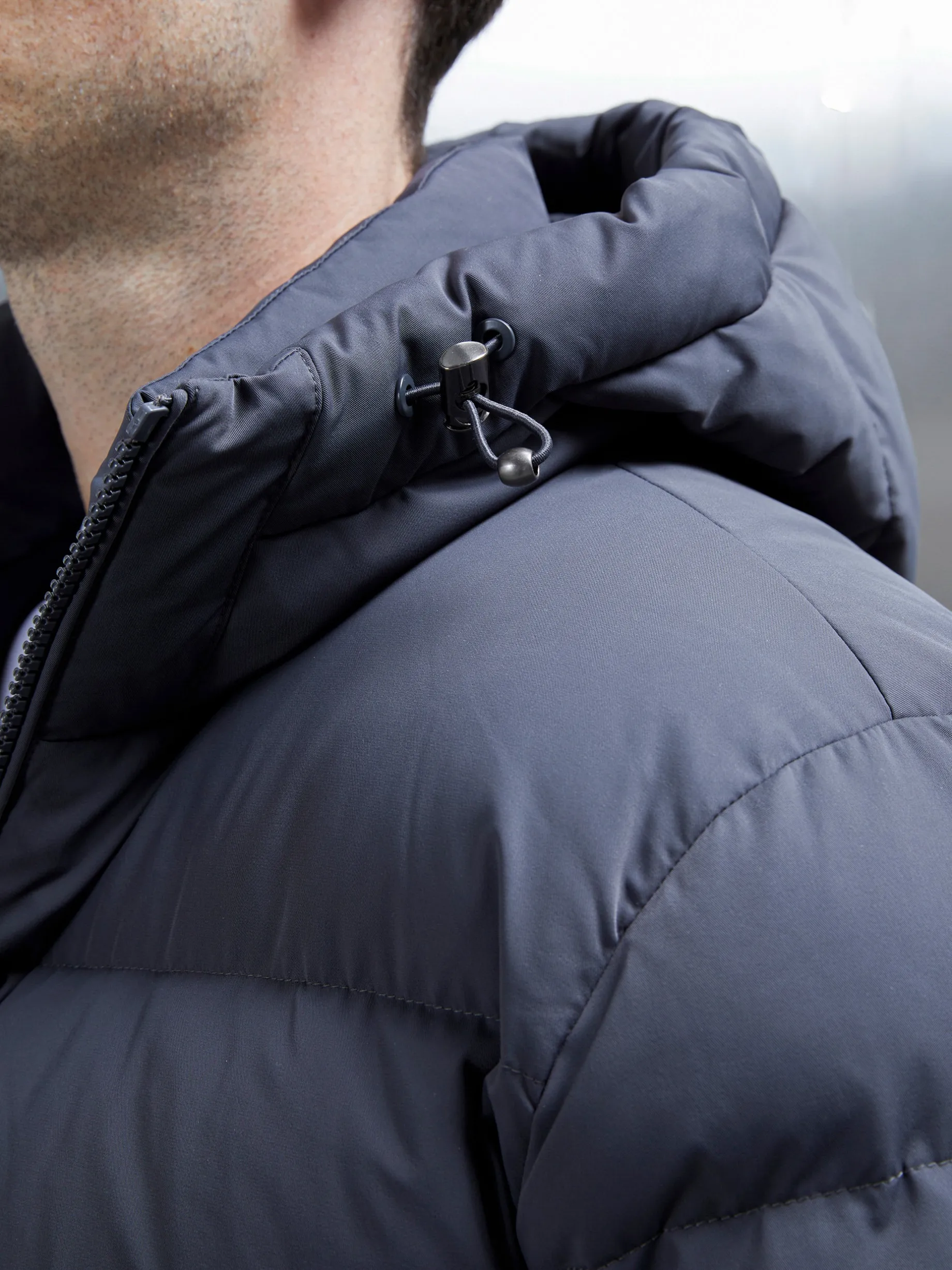 Short Down Pocket Parka - Grey