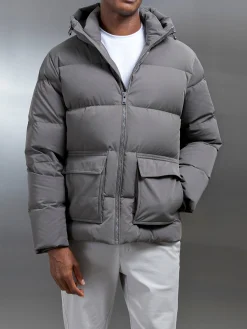 Short Down Pocket Parka - Olive