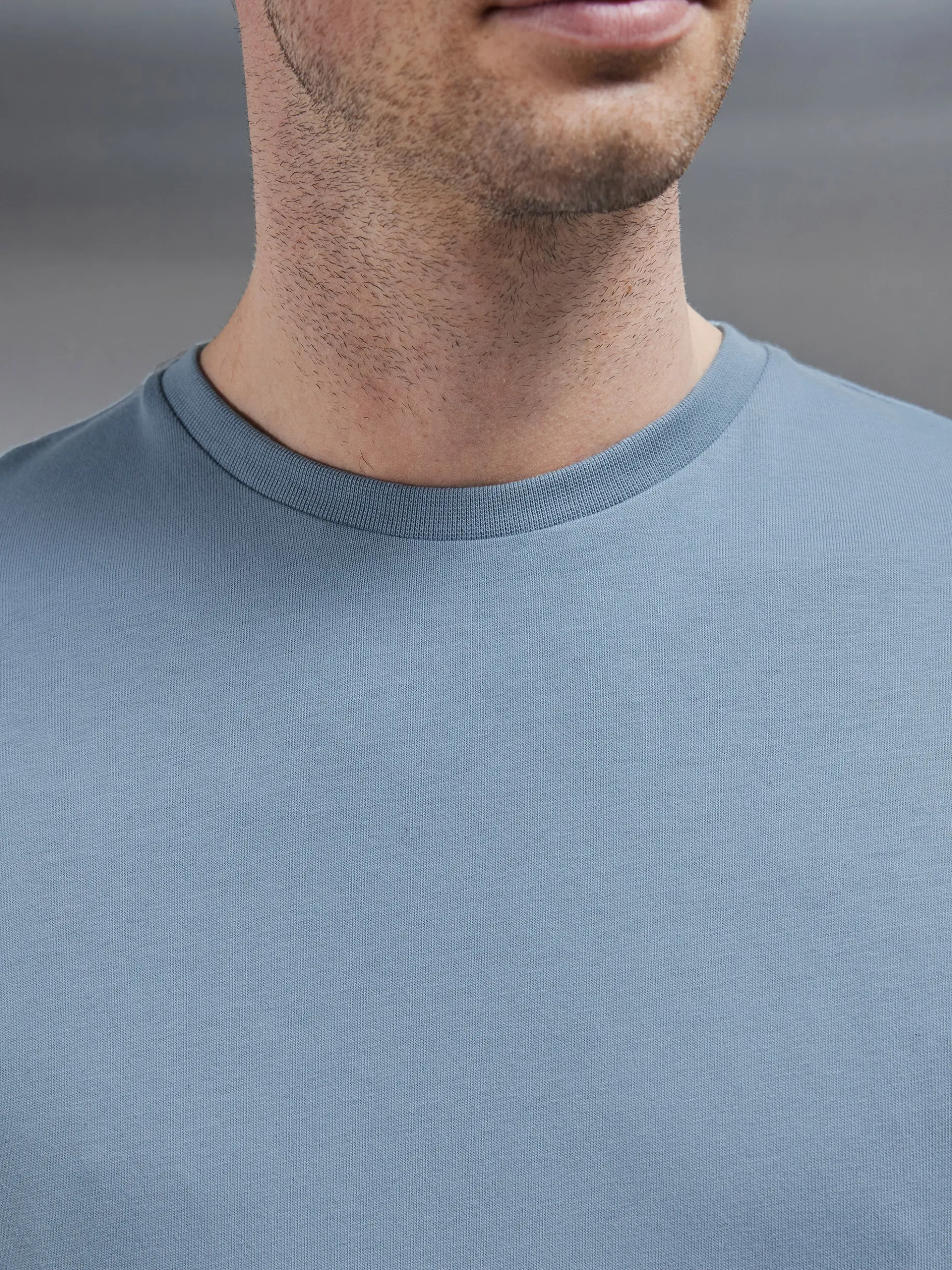 Slim Fit Cotton T-Shirt - Light Blue