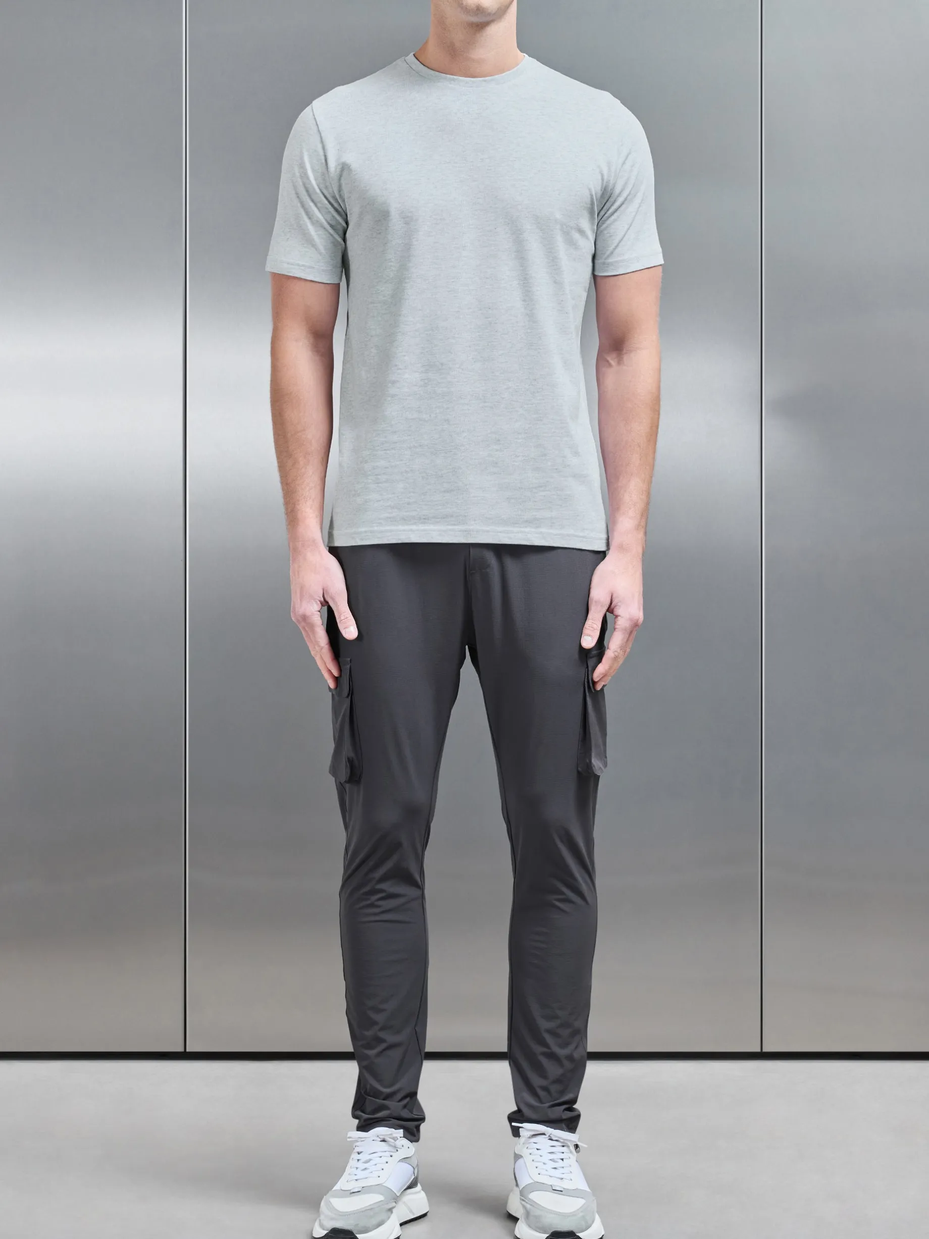 Slim Fit Cotton T-shirt - Marl Grey