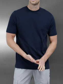 Slim Fit Cotton T-shirt - Navy
