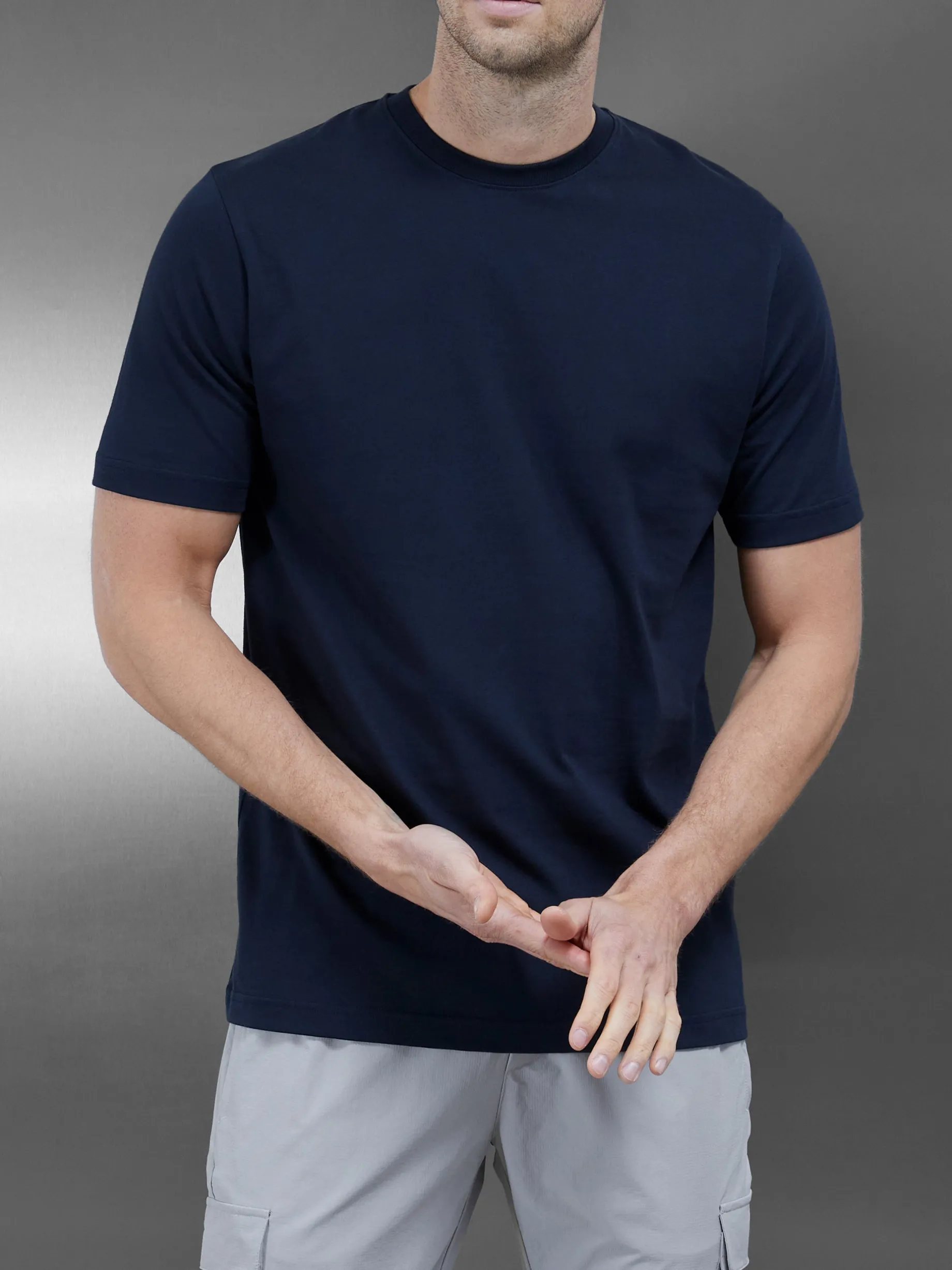 Slim Fit Cotton T-shirt - Navy