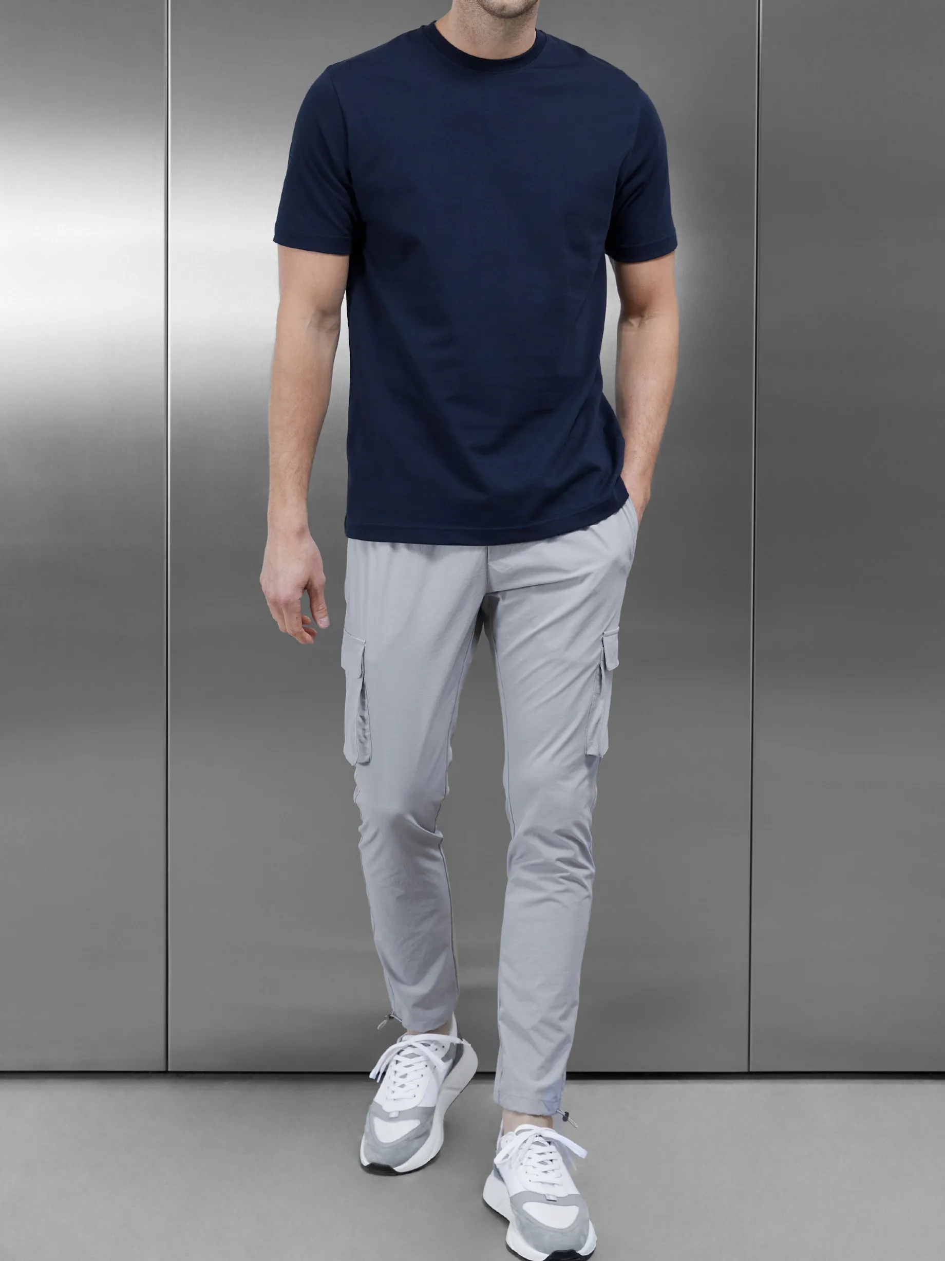 Slim Fit Cotton T-shirt - Navy