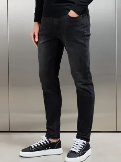 Slim Fit Denim Jeans - Black Wash