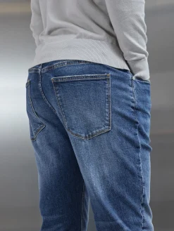 Slim Fit Denim Jeans - Mid Blue