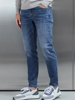 Slim Fit Denim Jeans - Mid Blue
