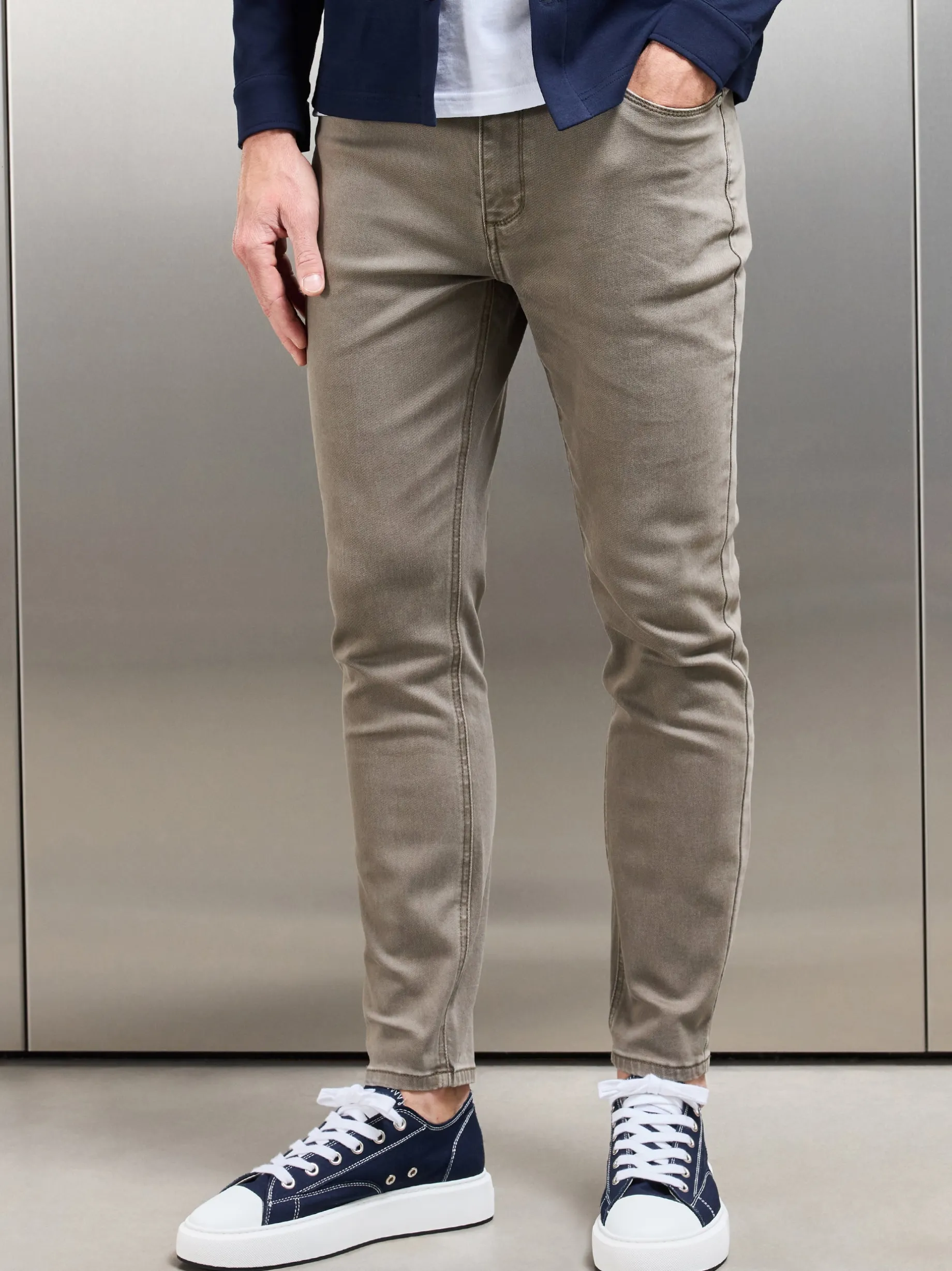 Slim Fit Denim Jeans - Olive