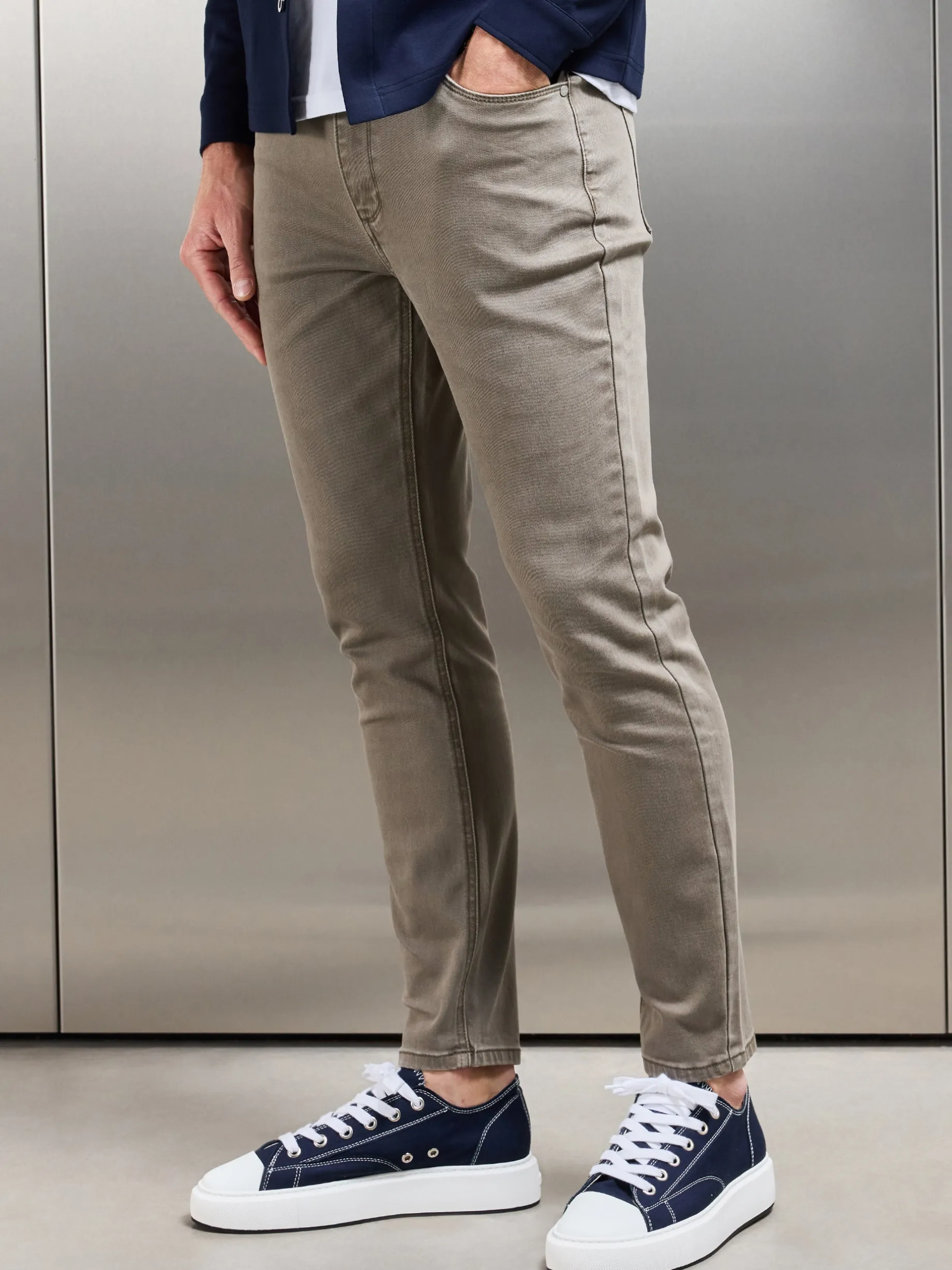 Slim Fit Denim Jeans - Olive