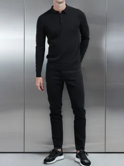 Slim Fit Denim Jeans - Solid Black