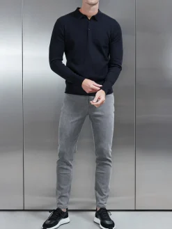 Slim Fit Denim Jeans - Solid Grey