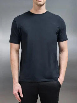 Stretch Slim Fit Cotton T-Shirt - Black