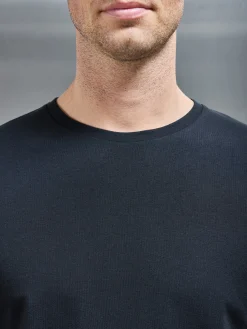 Stretch Slim Fit Cotton T-Shirt - Black