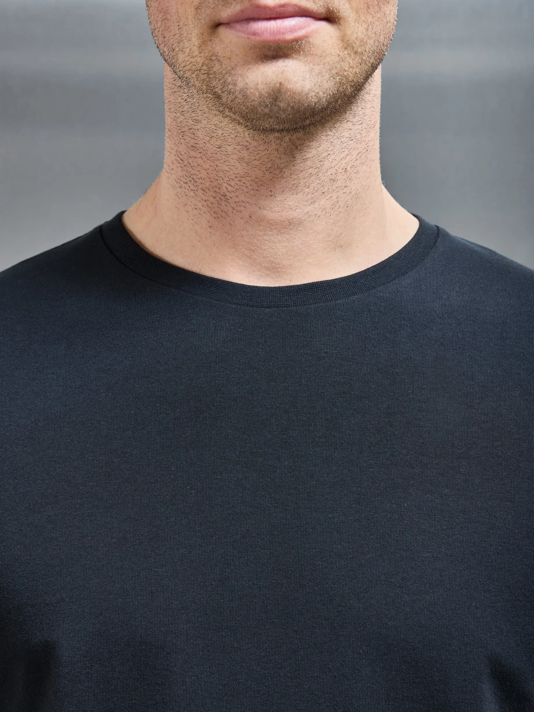 Stretch Slim Fit Cotton T-Shirt - Black