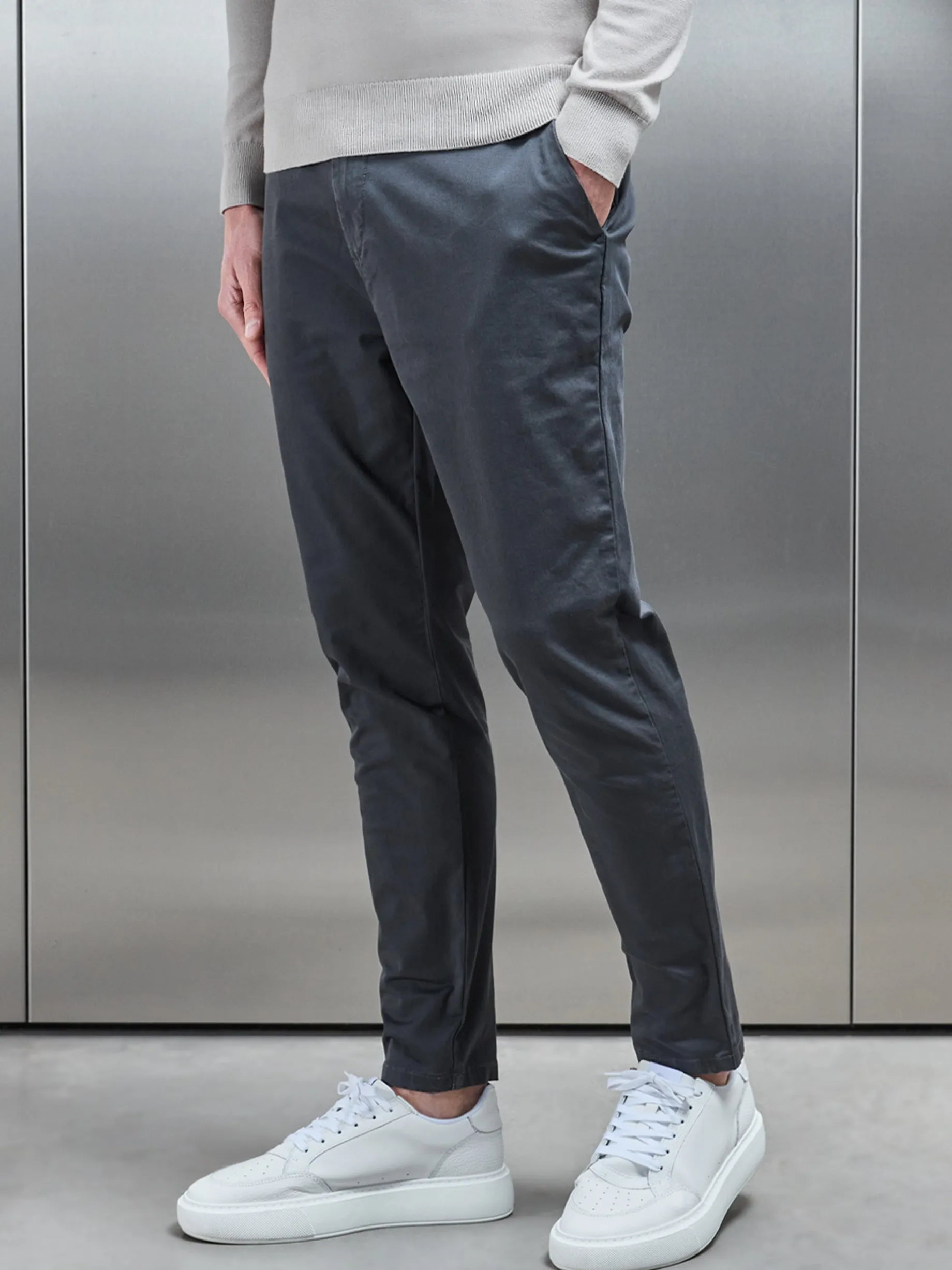 Tailored Chino Trouser - Grey