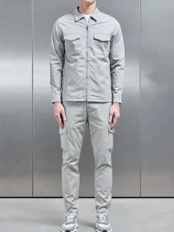 Tailored Cotton Cargo Jacket - Stone