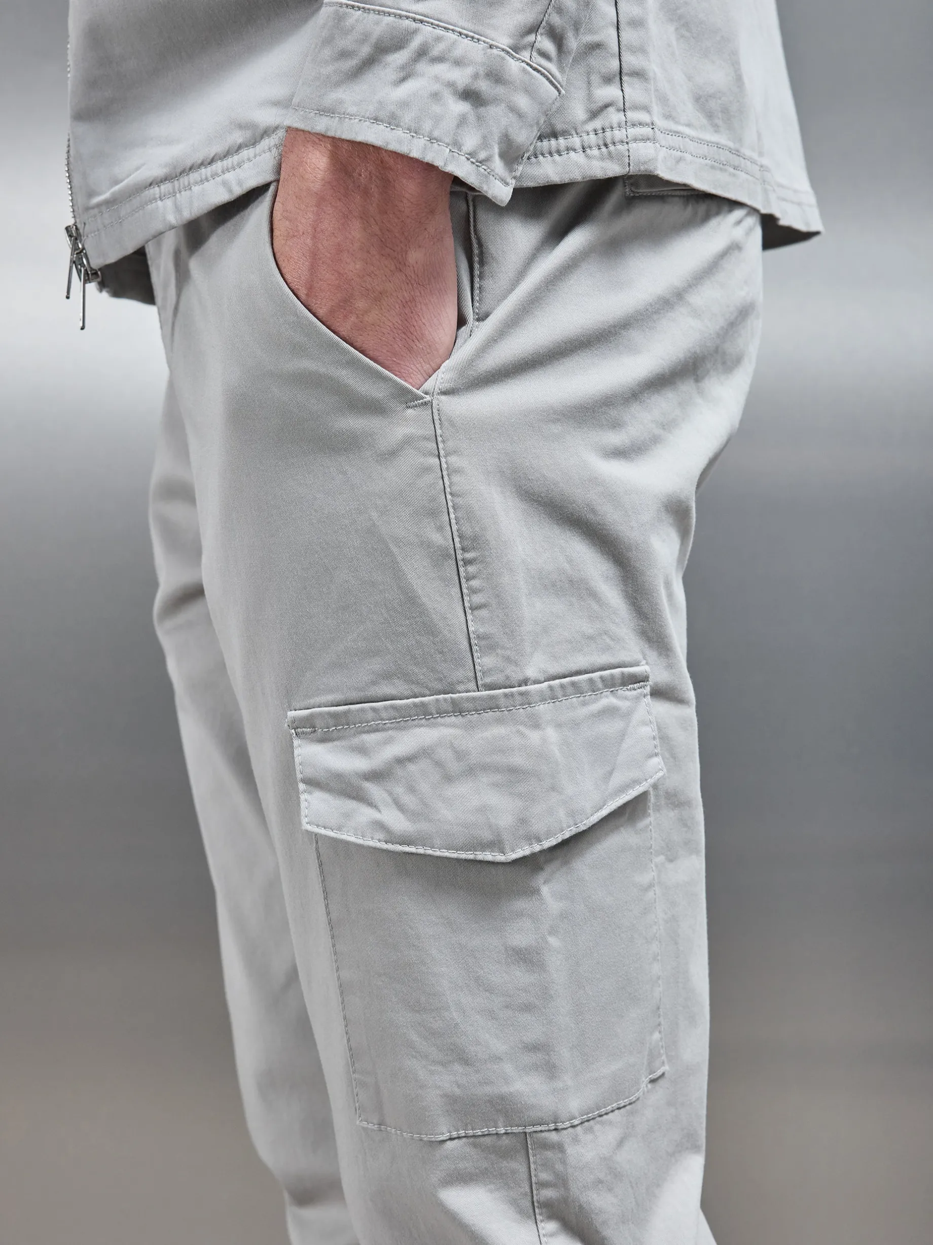 Tailored Cotton Cargo Pant - Stone