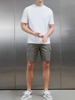 Tailored Cotton Cargo Short - Olive