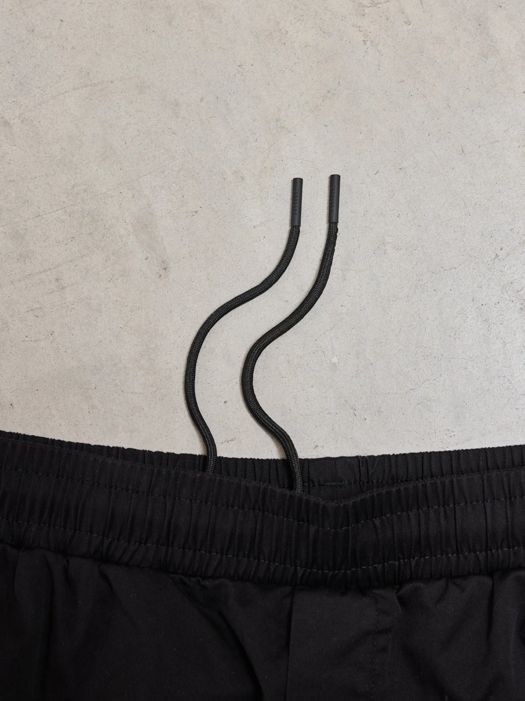 Tailored Drawstring Chino Trouser - Black