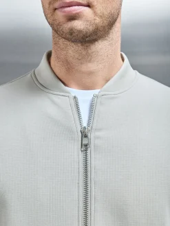 Tailored Interlock Bomber Jacket - Stone