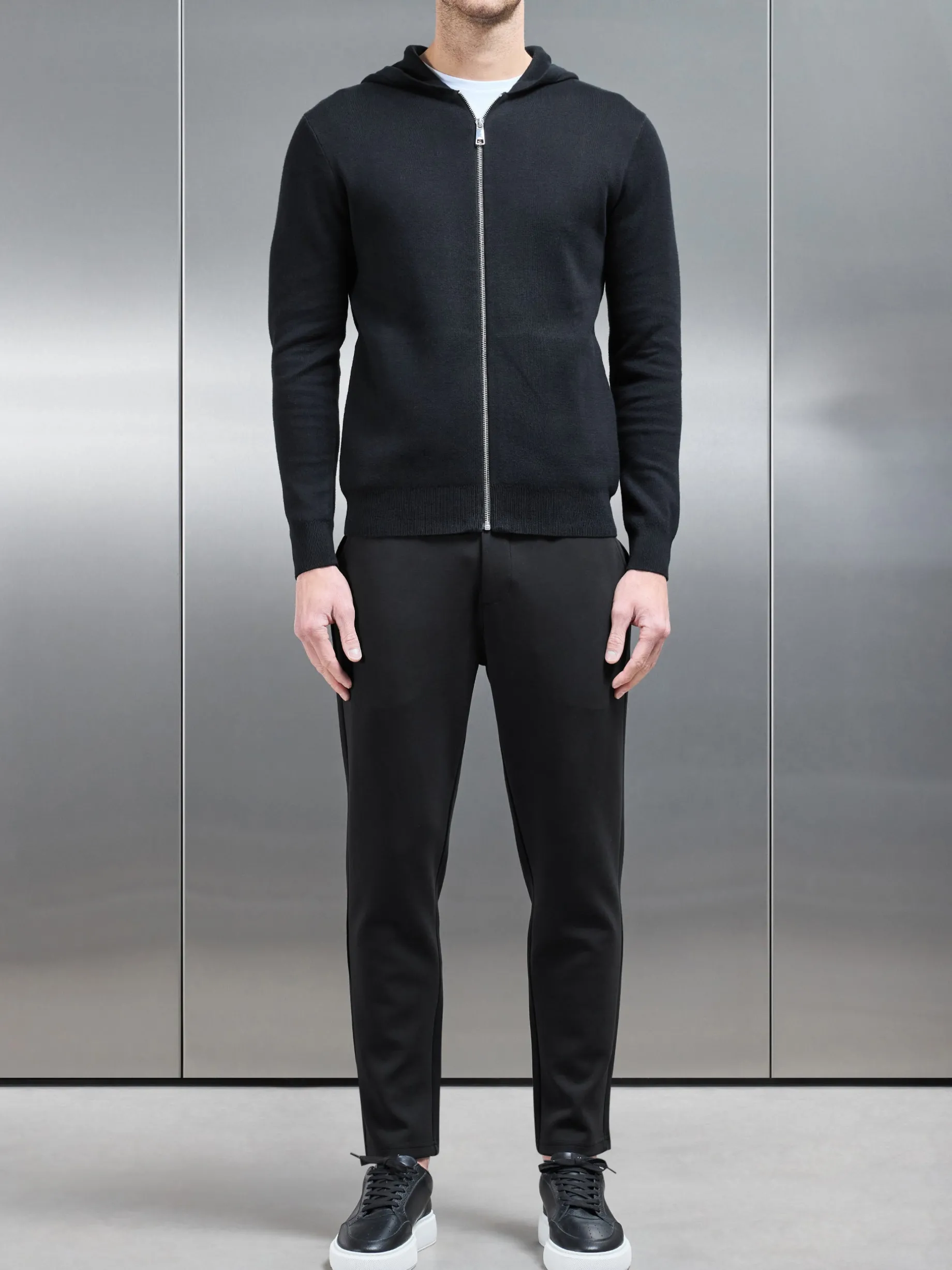 Tailored Interlock Chino Trouser - Black