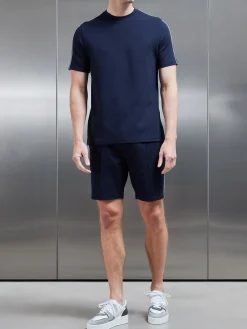 Technical Jersey Piping T-Shirt - Navy